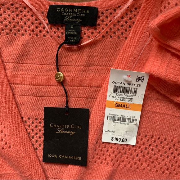 NWT Charter Club Luxury Cashmere Sorbet Sweater - Picture 5 of 8